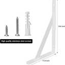 Heavy Duty Shelf Brackets Wall Mount Steel Bracket Wall Brackets for Shelves (White, 20 x 12 Inch-2 Pairs)