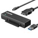 Unitek USB 3.0 to SATA III Hard Drive Adapter External Kit Cable for 2.5 3.5 Inch HDD/SSD Hard Drive Disk, Optical Drive, with 12V/2A Power Adapter, Support UASP