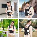 Baby Carrier, Hands Free Adjustable Ergonomic Baby Carrier Newborn to Toddler 6-33lbs, 4-in-1 Baby Sling Wrap with Saliva Towel, Front Back Carry, Baby Essentials Gift (Black)