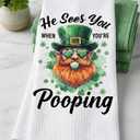 St Patricks Day Kitchen Towels, St Patricks Day Decorations, Cherry Bow Shamrock Lucky Charms Decoration, Shamrock Hand Towels for Spring Seasonal Home Kitchen Bathroom Bar 16x24 Inch