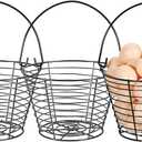 3 Pcs Egg Collecting Basket, Wire Basket Metal Storage Basket for Carrying and Collecting Chicken Eggs, Fruit, JMUS20241990