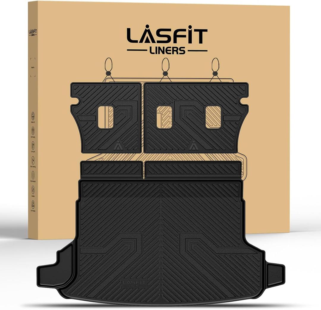 LASFIT Cargo Mat & Backrest Mat for Subaru Forester 2025-2026 (Not Fit Hybrid & Wilderness), All Weather TPE Custom Fit Easy Clean Trunk Mat for Forester 2025 2026 Car Cagro Liners,Black