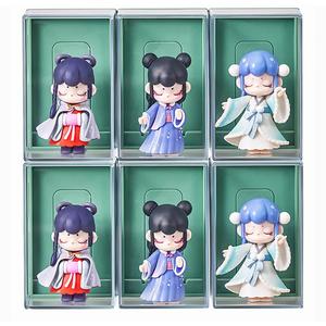 6Pcs Acrylic Display Case for Minifigures,Clear Display Box with ID Card Slot ,Wall Mounted Dustproof Display Cabinet Box for Minifigures(Green)