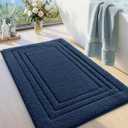 DEXI Bath Mats Bathroom Rug, 24x16 Non Slip Bathroom Rugs Washable, Absorbent Bathmat Quick Dry for Shower Floor Sink, Navy Blue