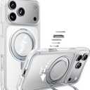 MAGIC JOHN Heavy Duty for iPhone 17 Pro Max Case with Stand, Fit for MagSafe, 360 Magnetic Ring Holder, Camera Control Cases, Shockproof Phone Case for iPhone 17 Pro Max, Rugged Cover, Frosted White