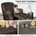 ANARACHON Leather Like Recliner Chair Covers Heavy Duty, 4 Pieces Recliner Cover for Recliner Chair, Leather Cover for Recliner slipcovers Washable for Pets (Dark Brown)