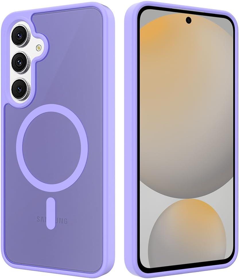 2 x for Samsung Galaxy S24 FE Case Compatible with MagSafe Slim Thin Hard PC Translucent Frosted Rugged Drop-Proof Shockproof Protective Case for Samsung Galaxy S24 FE (Purple) 2 x for Samsung Galaxy S24 FE Case Compatible with MagSafe Slim Thin Hard PC Translucent Frosted Rugged Drop-Proof Shockproof Protective Case for Samsung Galaxy S24 FE (Purple)