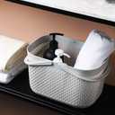 UUJOLY Plastic Organizer Storage Baskets with Handles, Shower Caddy Bins Organizer for Bathroom and kitchen, Grey