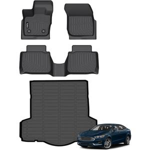 Floor Mats & Cargo Liner Fit for Ford Fusion 2017-2020 & Lincoln MKZ 2017-2020 All Weather Liners Custom Fit Ford Fusion 2017-2020 & Lincoln MKZ Waterproof Durable Easy to Clean Accessories