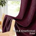 Melodiux Burgundy Linen Textured Room Darkening Curtains for Bedroom, Living Room, Farmhouse Silver Grommet Window Curtain Drapes, 52 by 63 Inches (2 Panel)