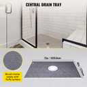 VEVOR Shower Curb Kit, 48"x72" Watertight Shower Curb Overlay with 4" PVC Central Bonding Flange, 4" Stainless Steel Grate, 2 Cuttable Shower Curb and Trowel, Shower Pan Slope Sticks Fit for Bathroom