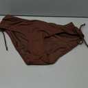 Daci Women Mid Waist Bikini Bottoms - Full Coverage Swim Bathing Suit Bottom Side Tied Swimsuit Bottoms (Brown, L)