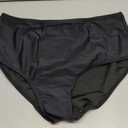 Zmart Women's High Waisted Bikini Bottom - Full Coverage Tummy Control Swimsuit Bathing Suit Swim Bottoms (Black, XL)