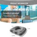 Portable Inflatable Orthopedic Seat Cushion – Adjustable Air Cushion for Office Chair, Car & Wheelchair – Ergonomic Donut Ring for Pressure Relief on Back & Thighs – Grey