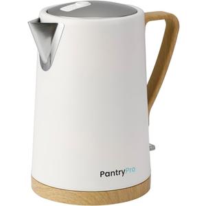 PantryPro 1.7L 1500W Rapid-Boil Electric Kettle - Stainless Steel Interior - Auto Shut-Off, Boil-Dry Protection, LED Indicator, Wide Opening - Cream White