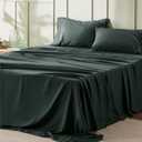Bedsure Queen Sheet Set - 4 Pieces Soft Queen Size Sheets - Breathable & Cooling - Hotel Luxury - Easy Care Polyester Microfiber Bedding for Kids, Women, Men, Forest Green