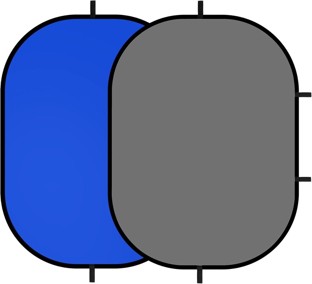 Selens Pop Up Backdrop Collapsible Background 2-in-1 Backdrop with Carry Bag, for Photo Studio Portrait Video Conference Vlog YouTube Live Streaming,Blue Grey, 39x59/1x1.5m