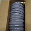 Darnassus Garden Hose, Green PU Curly Water Hose with Brass Connectors, Watering Hose Coil, Retractable, Corrosion Resistant Garden Coil Hose (Grey, 15 FT) (Gray)