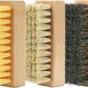 Shoe Cleaning Brush Set with Nylon, Boar and Horsehair Bristles, Wooden Sneaker Cleaner Brush for Leather, Suede, Canvas, Textile, Bags and Accessories - 3 Pack
