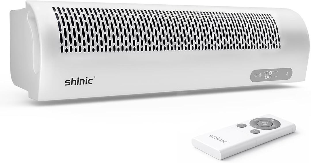 shinic Window Fan with Reversible Airflow, 4 Speeds, Thermostat Remote Control, Weather Resistant, Quiet Window Fan, 6 Spacer Blocks, Fits 26.0" - 39.7" Window, for Home Bedroom Kitchen Office, White