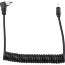 Acouto 2.5mm to Male Flash PC Sync Cable Cord with Screw Lock Extended Coiled Wire