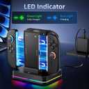 Switch 2 Joy-Con Charging Dock and Nintendo 2 Grip, 2-in-1 Charging Stand for Switch 2 2025, Black