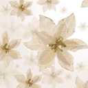 WILLBOND 24 Pcs 3 Size Poinsettia Flower Artificial Christmas Decor Glitter Poinsettia Christmas Ornaments Faux Flowers for Xmas Tree Outdoor(4/6/7.9 Inches,Gold)