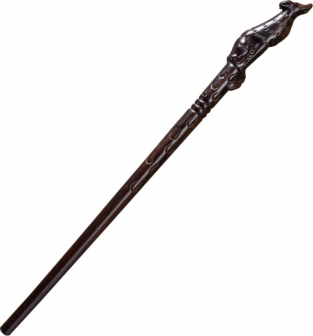 Handicraftviet Hand Carved Wooden Magic Wand Witch Wand Real Wood/Wood Wolf Wands for Wizards Collectible and Cosplay Magical Gift for Halloween, Christmas and Birthday Party 15 inch (S7)