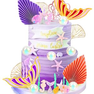 35PCS Mermaid Tail Cake Topper Ocean Cake Decoration Mermaid Party Supplies | Mermaid Tail Cake Decoration Seashell Cake Topper Under the Sea Cake Decoration Mermaid Cake Topper Mermaid Party Supplies