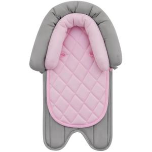 Pro Goleem Car Seat Head Support Infant, Soft Infant Car Seat Insert, 2 in 1 Carseat Head Support for Toddler, Perfect for Car Seat, Stroller, Swing, Bouncer, Pink and Gray
