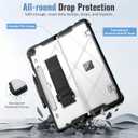 TiMOVO Case for Microsoft Surface Pro 12 Inch 2025 with Pen Holder, Rugged Clear Back Protective Cover with Removable Hand Strap, Compatible with Type Cover Keyboard, Black