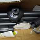 Tension Curtain Rod 51-165 Inch, Extra Long Curtain Rod No Drilling for Window or Bathroom, Outdoor Curtain Rods for Patio, Easy to Install, Never Rust, Rod Diameter 1.26 Inches-Black