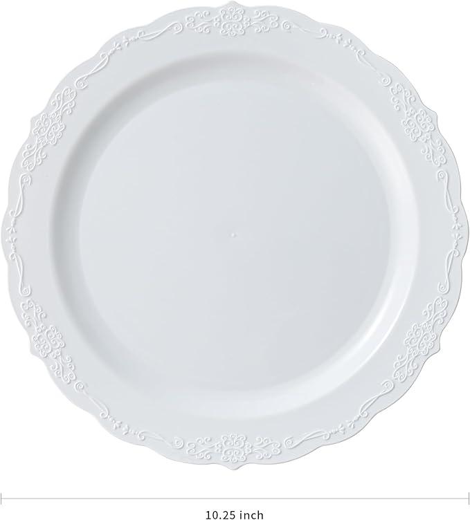 Upassion 16 Pieces White Plastic Plates - 10.25 inch White Dinner Disposable Plates - Premium Hard Disposable Dinner Plates - Party Supplies for Birthdays, Celebrations, Wedding and Events Upassion 16 Pieces White Plastic Plates - 10.25 inch White Dinner Disposable Plates - Premium Hard Disposable Dinner Plates - Party Supplies for Birthdays, Celebrations, Wedding and Events