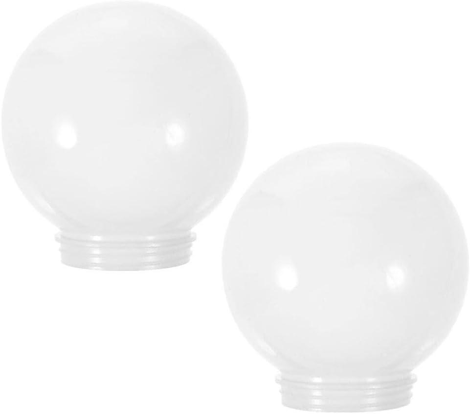 PRETYZOOM 2-Pack 3.93In White Acrylic Spherical Lampshade Replacement Outdoor Ball Lamp Shade for Ceiling Light Fixture Globe Covers
