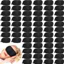 Tarpop 200 Pcs Eye Mask Sleeping Blindfold Eye Cover with Nose Pad and Adjustable Strap for Games Party Team Building Travel Individually Wrapped Sleep Mask for Women Men, Blac