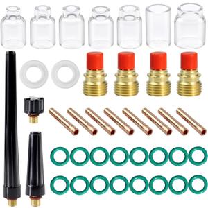 40pcs TIG Gas Lens Collet Body & #4 ~ #12 Glass Cup Kit DB SR WP 9 20 25 TIG Welding Torch