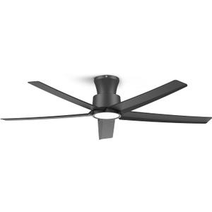 ocioc 52 inch Ceiling Fans with Lights, Large Air Volume Ceiling Fans with Reversible Quiet DC Motor and Remote（Black）