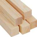 Square Wood Dowels Wooden Dowel Rods for Crafting 1" x 12", 5 PCS Square Wood Sticks for Crafts, Unfinished Pine Hardwood Sticks for Woodworking Models Making Dollhouses Miniatures