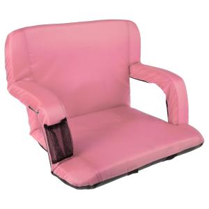 Hishine tadium Folding Chair Cushion, Portable Stadium Seat Cushion Comfortable Back Storage Pocket Oxford Cloth Zipper Closure for Lawn for Soccer Field Pink