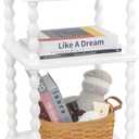 Fultyle End Table, Small Side Table with 3 Tier Open Shelf, Modern NightStand Bedside Table for Living Room, Bedroom, Office and Small Spaces (White)