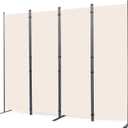 Room Divider, 4 Panel Folding Privacy Screens with Wider Support Feet, 6 Ft Portable Room Partition for Room Separator, 88" W X 71" H, Beige