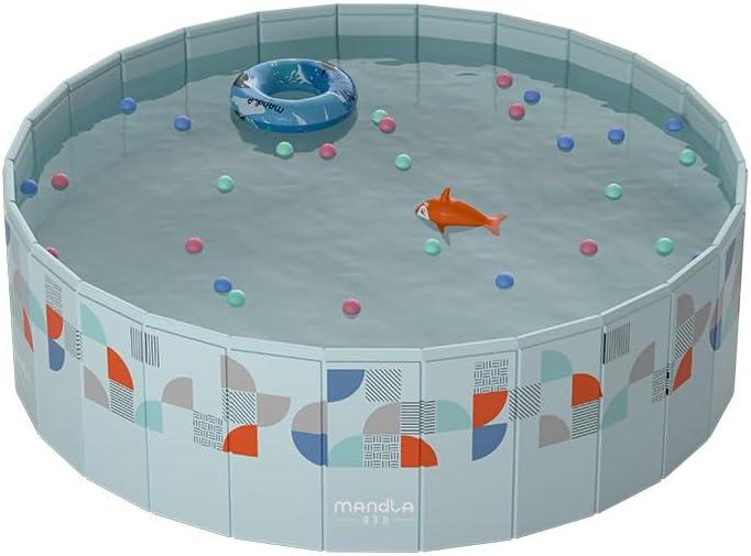 Foldable Swimming Pools Above Ground,Non-Inflatable Kids' and Adults' Outdoor Swimming Prism Round Pool (160cm/62.99inch)
