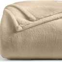 Cosy House Collection Everyday 1500 Series Fleece Blanket - Bedroom Essentials - All Season, Stays Fresh & Clean - Soft, Breathable & Skin-Friendly (Full/Queen, Tan)