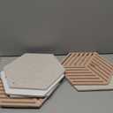 12'' Large Hexagon Cork Board Tiles – 10 Pack Adhesive Frameless Bulletin Board for Office & Home Wall Decor, Vision Board with 35 Push Pins, Decorative Pin Board for Photos & DIY