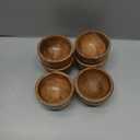 Bowl Set Acacia Wood Set of 6 Hand carved wooden Kitchen Mini Cups for dipping sauce, salsa, Prep, salt & Condiments (3" X 3" X 2")