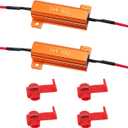 2Pcs 50W 6Ohm Load Resistors LED Turn Signal, LED Load Resistor Kit for Fix LED Bulb Fast Hyper Flash Turn Signal Blink Error Code (Amber)