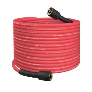 Pressure Washer Hose 25ft Replacement - ISIHUI 1/4 3300 psi Flexible Power Washer Replacement Hose M22 14 mm for Gas and Electric Pressure Washers Red