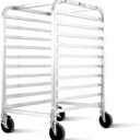 BIEAMA 10-Tier Sheet Pan Rack, NSF Bun Pan Rack, Aluminum Bakery Rack, Home Commercial Kitchen Bakery Cooling, 4 Wheels