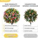 Dense Multi-Color Artificial Flower Topiary Ball Trees 24 Inch, Set of 2 Fake Plants with Ground Spike, UV Resistant No Fade Faux Bushes for Spring Garden, Patio, Porch, Yard, Outdoor Decor