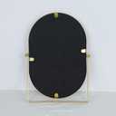 Tstarer Oval Vanity Mirror with Stand, Gold Metal Frame, Tabletop Makeup Mirror (Gold, 7.1 x 11 inches)